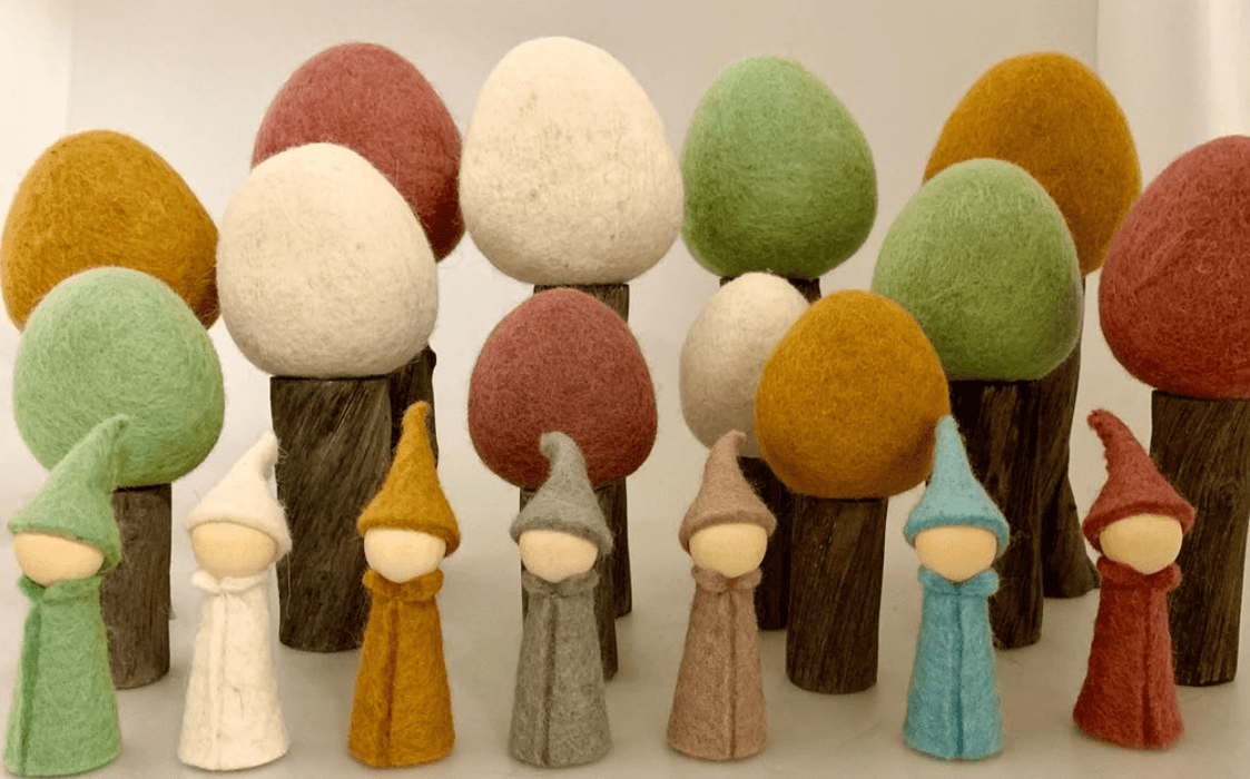 Papoose Toys Wool&Cotton Toys Papoose Toys - Earth Summer Trees (3 Piece Set) PAP-174