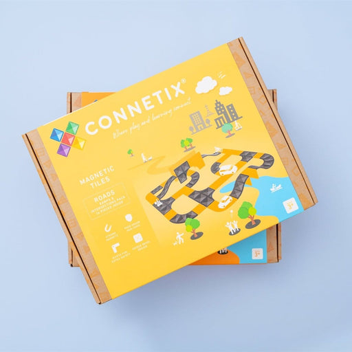 Connetix Roads Ramps and Intersections Pack 16 Piece - Australian Magnetic Tiles - Toypark