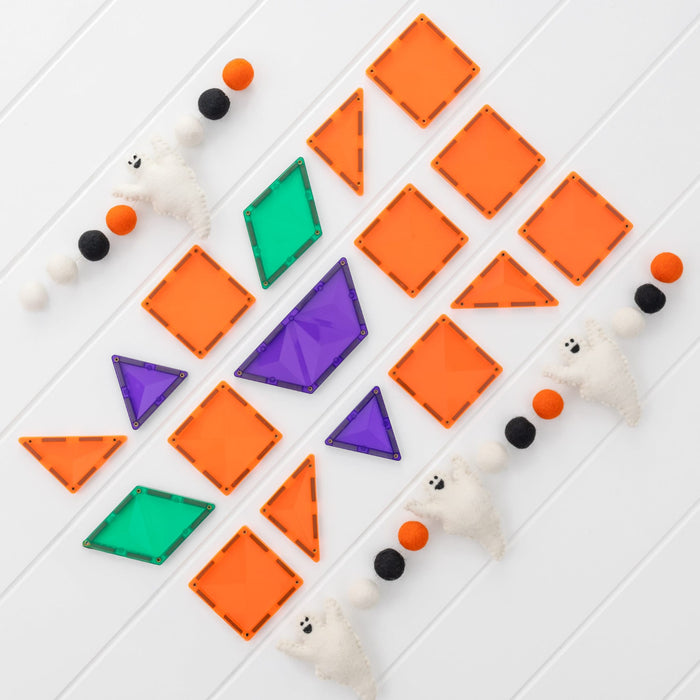 Magnetic Tiles Connetix Tiles Halloween Pumpkin Pack 17 Piece 850036293897