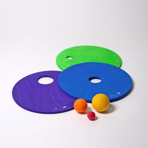 Grimm's Rolling Discs Set for Stapelstein - Cool Rainbow - Toypark