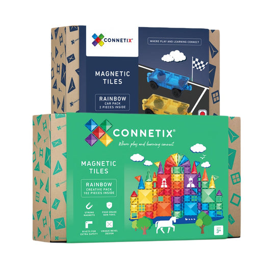 Connetix 104 Piece Creative Car Bundle - Magnetic Tiles - Toypark