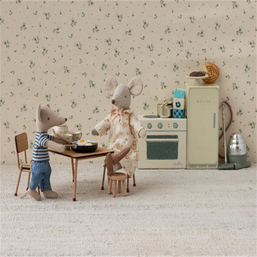 Maileg Table and Chair Set Mouse Dark Powder - Danish Doll House Furniture - Toypark