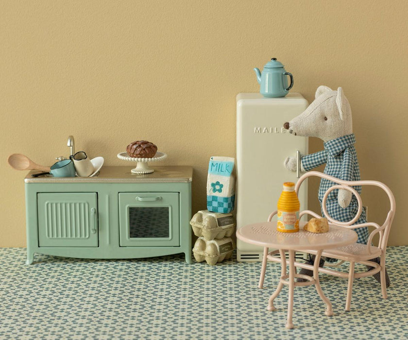 Doll House Furniture Maileg Café set, Mouse, Big - Pale pink 5707304142799