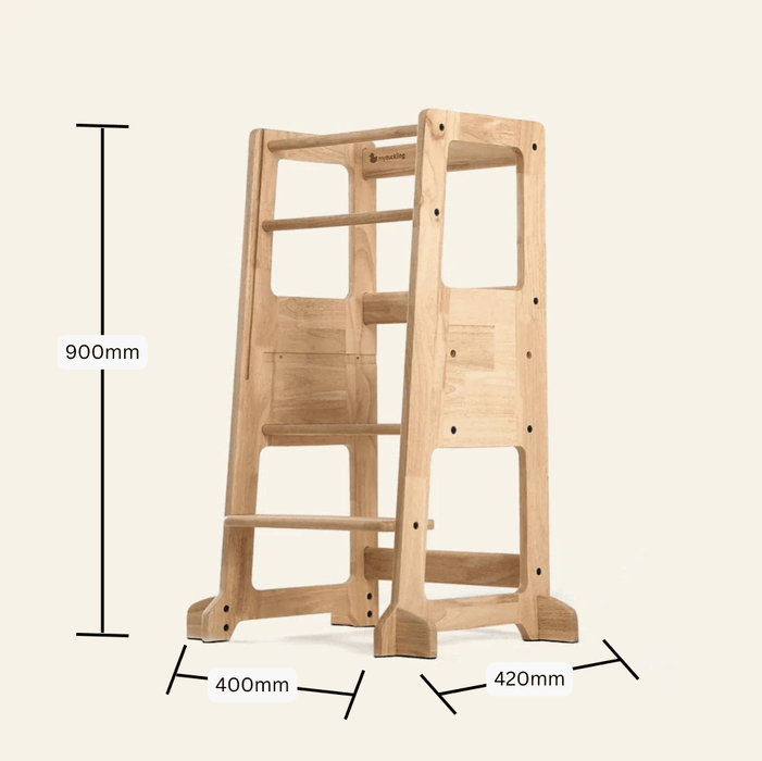 Wooden Learning Towers myduckling LOLA Solid Wood Adjustable Learning Tower 2in1 - Deluxe 9361505000799