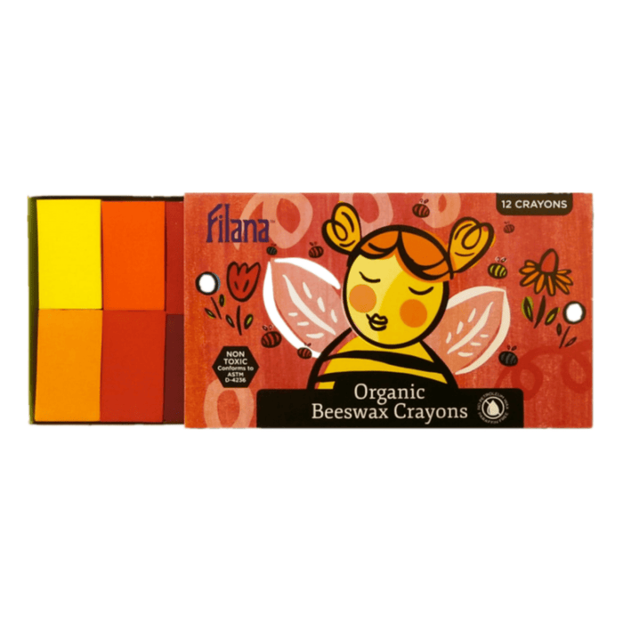 Art-Craft Filana Organic Beeswax Crayons, 12 Classic Blocks FIL005