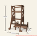 Plywood Learning Towers myduckling JALA Deluxe Adjustable Learning Tower (Walnut) - Flag with Rectangle Handle 9361505000287