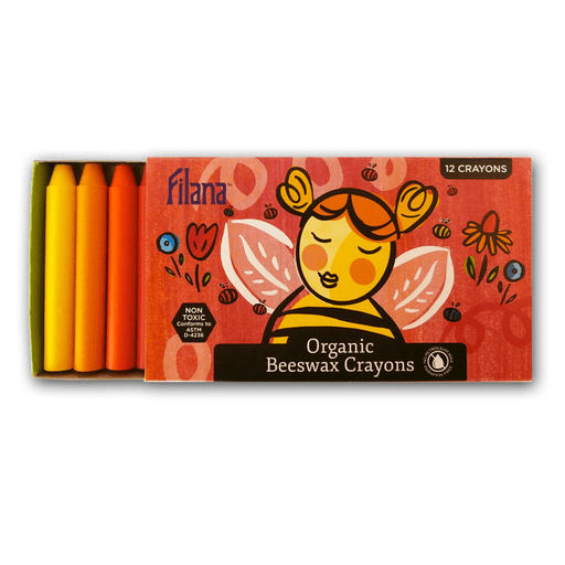 Art-Craft Filana Organic Beeswax Crayons, 12 Classic Sticks with brown/black FIL006