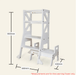 Plywood Learning Towers myduckling JALA Deluxe Adjustable Learning Tower (White) - Flag with Rectangle Handle 9361505000232