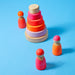 Stacking Toy Grimm's Small Conical Tower Neon Pink
