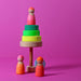 Stacking Toy Grimm's Small Conical Tower Neon Green