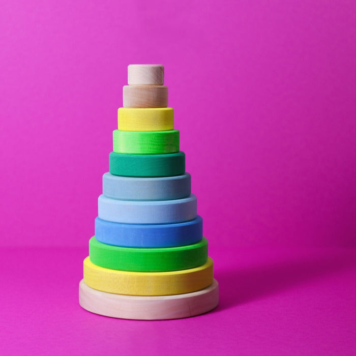 Stacking Toy Grimm's Conical Tower Neon Green