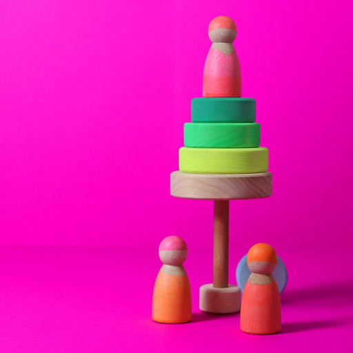Stacking Toy Grimm’s Neon Friends Pink