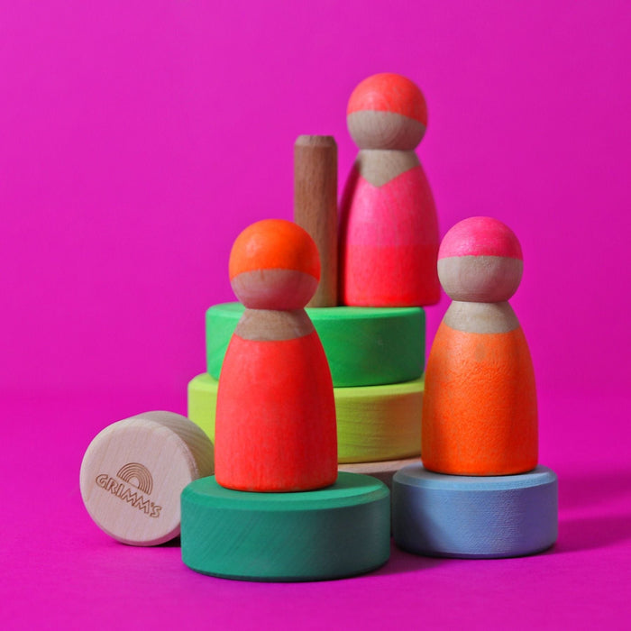 Stacking Toy Grimm’s Neon Friends Pink