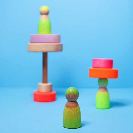 Stacking Toy Grimm’s Neon Friends Green