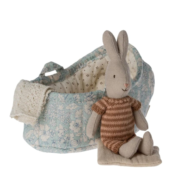 Doll Toys Maileg Rabbit in Carry Cot Micro assorted