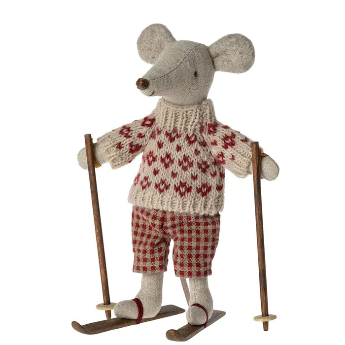 Doll Toys Maileg Winter Mouse with Skis Mum