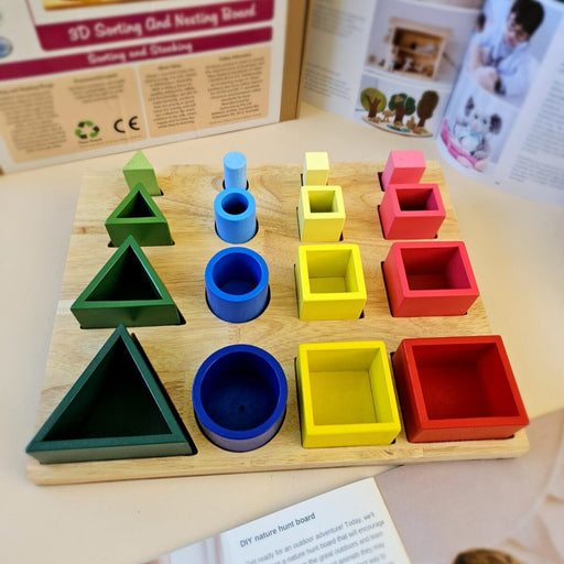 QToys 3D Sorting and Nesting Board - Montessori Toys - Toypark