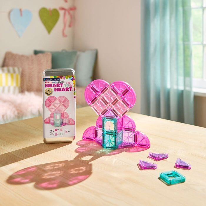 Magnetic Tiles MAGNA‑TILES - microMAGS Heart to Heart Travel Set - 26 Piece 850025176682