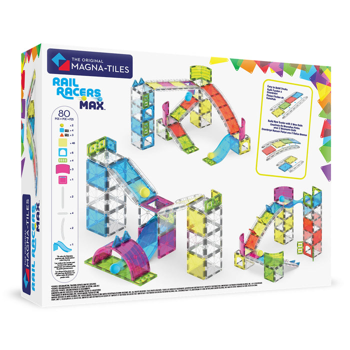 Magnetic Tiles MAGNA-TILES - Rail Racers Max - 80 Piece