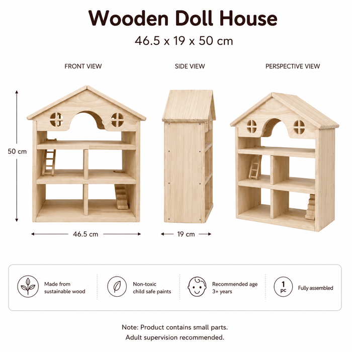 Doll Houses QToys Classic Wooden Dollhouse