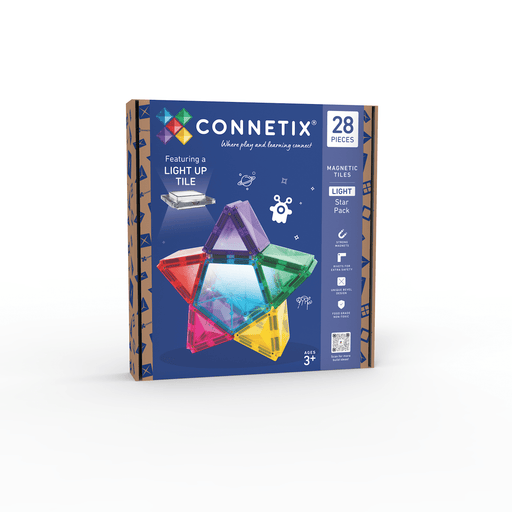 Connetix Light Star Pack 28 Piece - Magnetic Tiles - Toypark
