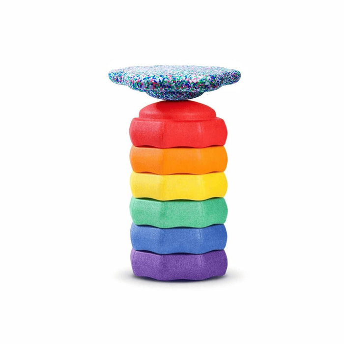 Activity Toys Funova Kids Stepping Stone Rainbow Set of 6+1 Teal Board