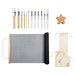 Funova Water Painting Canvas & Brush Set with Wall Hook: canvas, brushes, star hook and three cotton bags