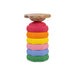 Funova pastel stepping stones stacked in a tower with the confetti balance board on top