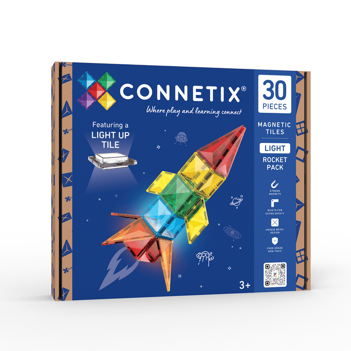 Magnetic Tiles Connetix Tiles Light Rocket Pack 30 pc