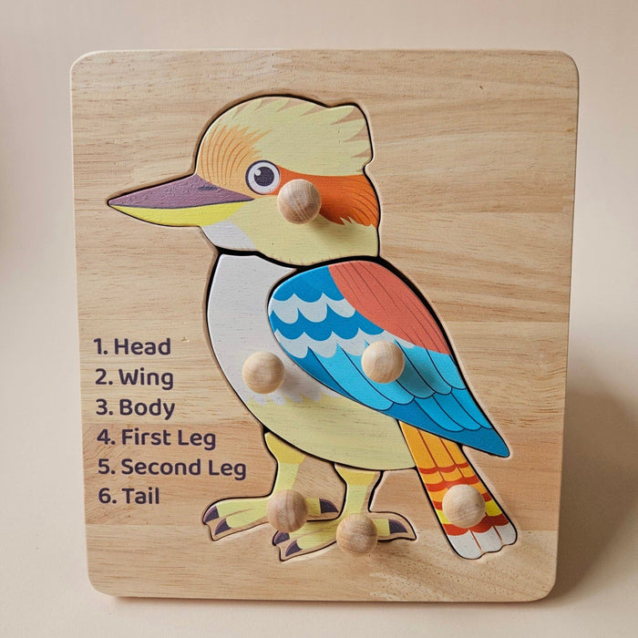 Wooden Puzzles QToys Kookaburra Knob Puzzle