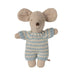 Doll Toys Maileg Baby Mouse in Carry Cot Blue
