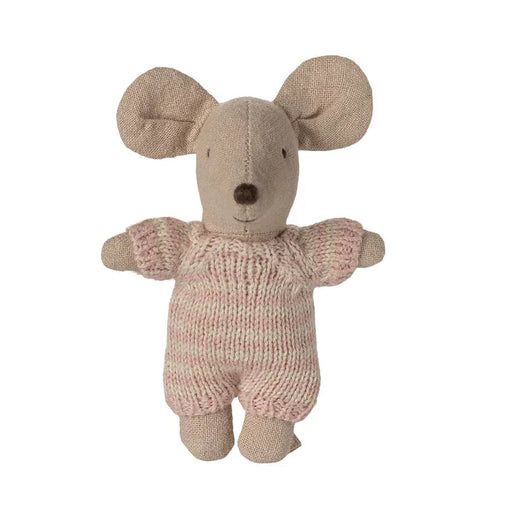 Maileg Baby Mouse in Carry Cot Rose - Doll Toys - Toypark