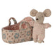Doll Toys Maileg Baby Mouse in Carry Cot Rose