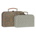 Maileg Michette suitcase set with a large floral case and a smaller patterned case