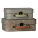 Two Maileg Michette suitcases stacked, showing metal clasps and handles