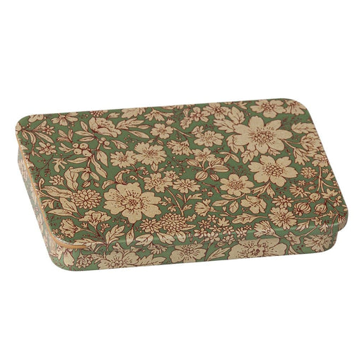 Maileg Blossom metal box with a vintage floral print sliding lid