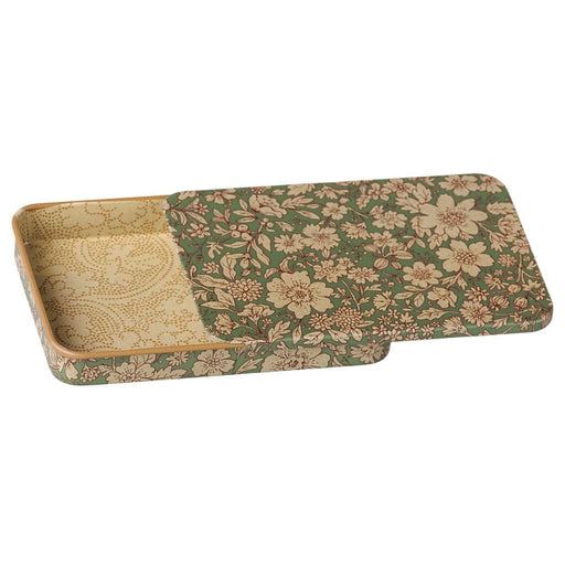 Maileg Blossom metal box with the sliding lid partly open