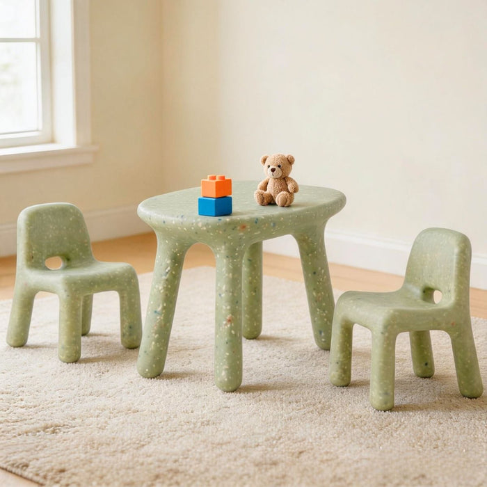 Table & Chair Set Funova Confetti Kids Table and Chairs Set - Sage FN03003