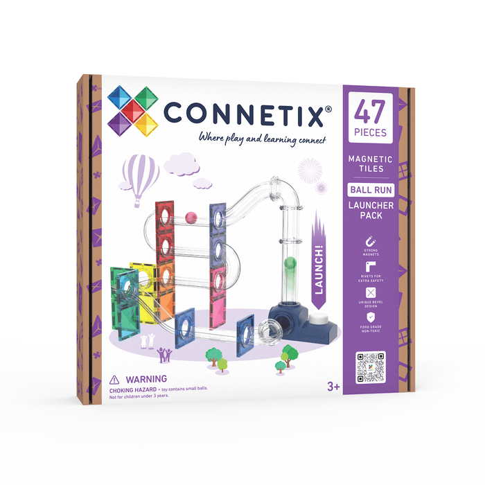 Magnetic Tiles Connetix Tiles Ball Run Launcher Pack 47 pc
