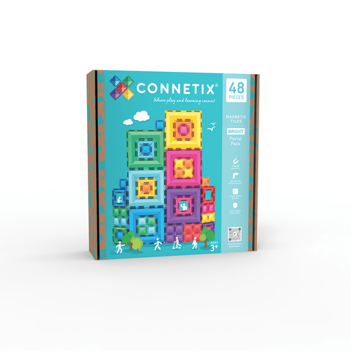 Connetix Bright Portal Pack 48 Piece - Magnetic Tiles - Toypark