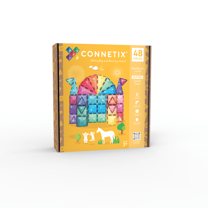 Magnetic Tiles Connetix Tiles Glitter Castle Pack 48 Piece