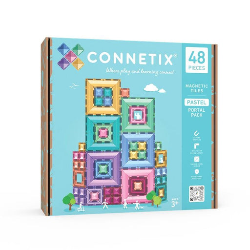 Connetix Pastel Portal Pack 48 Piece - Magnetic Tiles - Toypark