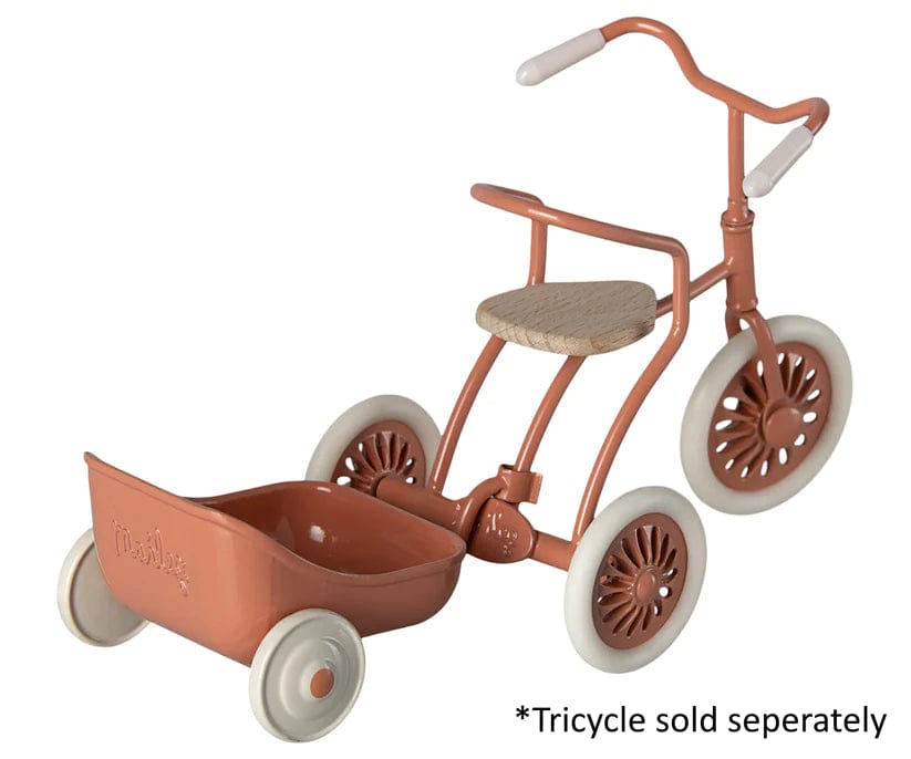 Doll House Furniture Maileg Tricycle Trailer Mouse Coral