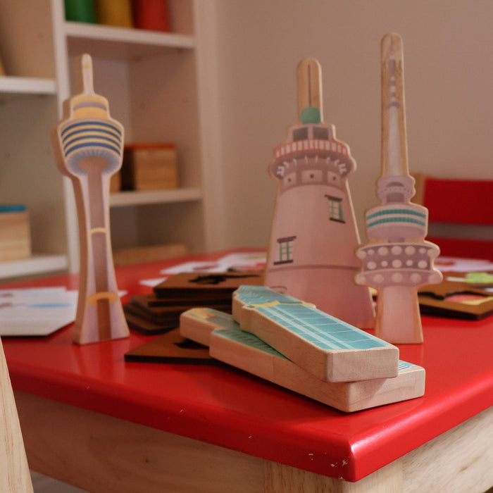 Activity Toys QToys Australian Iconic buildings set of 5-With educational activity cards