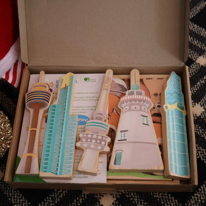 Activity Toys QToys Australian Iconic buildings set of 5-With educational activity cards