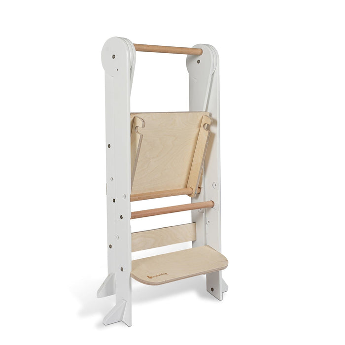 Plywood Learning Towers My Duckling Deluxe Folding Adjustable Learning Tower - White/Natural DK-01037