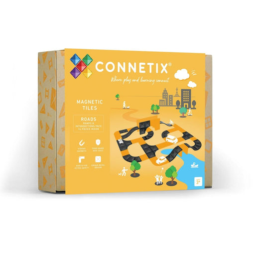 Connetix Roads Ramps and Intersections Pack 16 Piece - Magnetic Tiles - Toypark