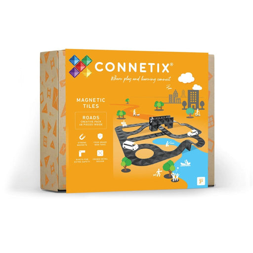 Connetix Roads Creative Pack 48 Piece - Magnetic Tiles - Toypark