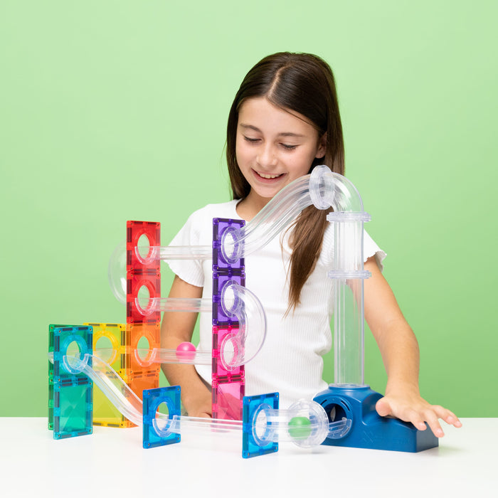 Magnetic Tiles Connetix Tiles Ball Run Launcher Pack 47 pc