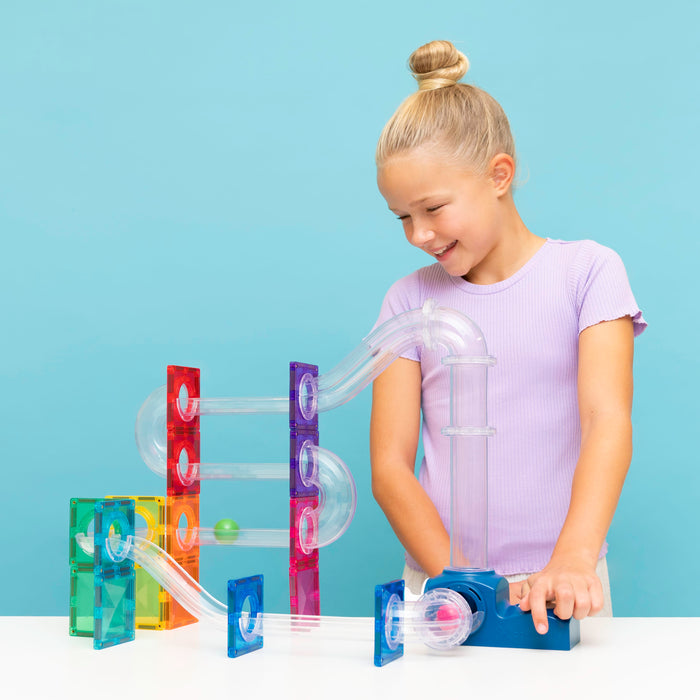 Magnetic Tiles Connetix Tiles Ball Run Launcher Pack 47 pc